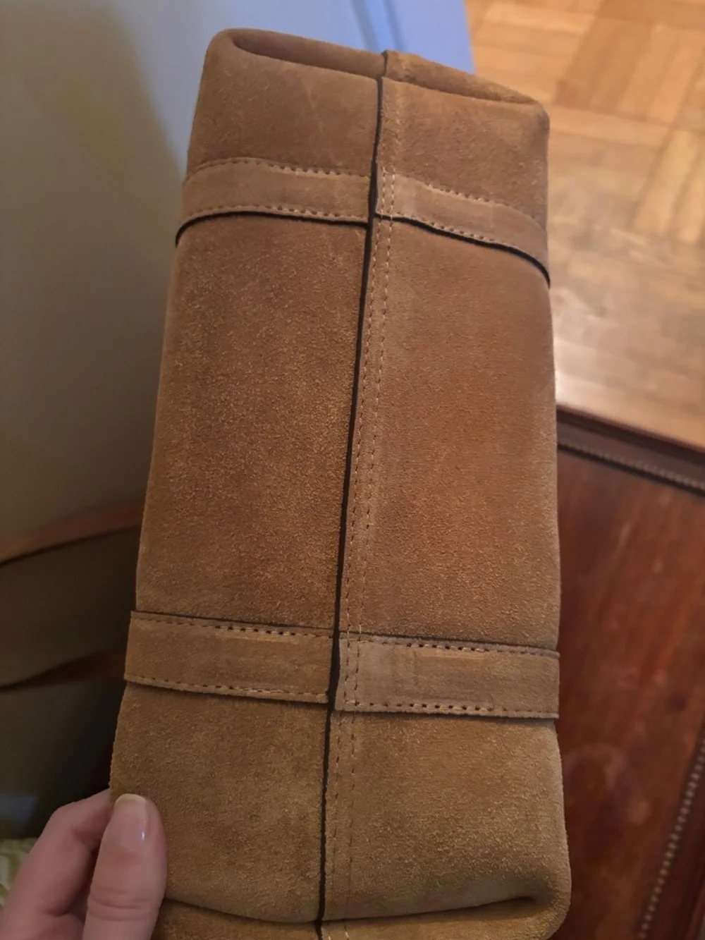 Sezane suede tote bag - Picture 2 of 7